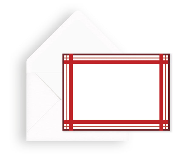 Red Plaid Holiday Mini Notecard Set