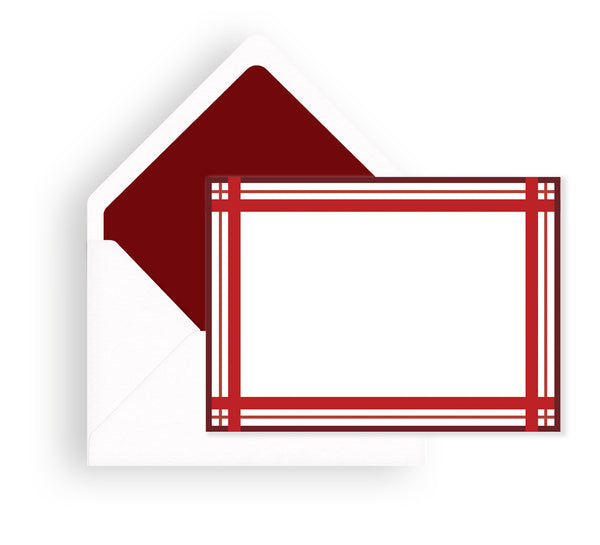 Red Plaid Holiday Mini Notecard Set