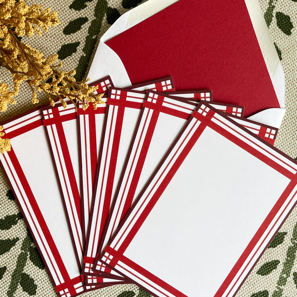 Red Plaid Holiday Mini Notecard Set